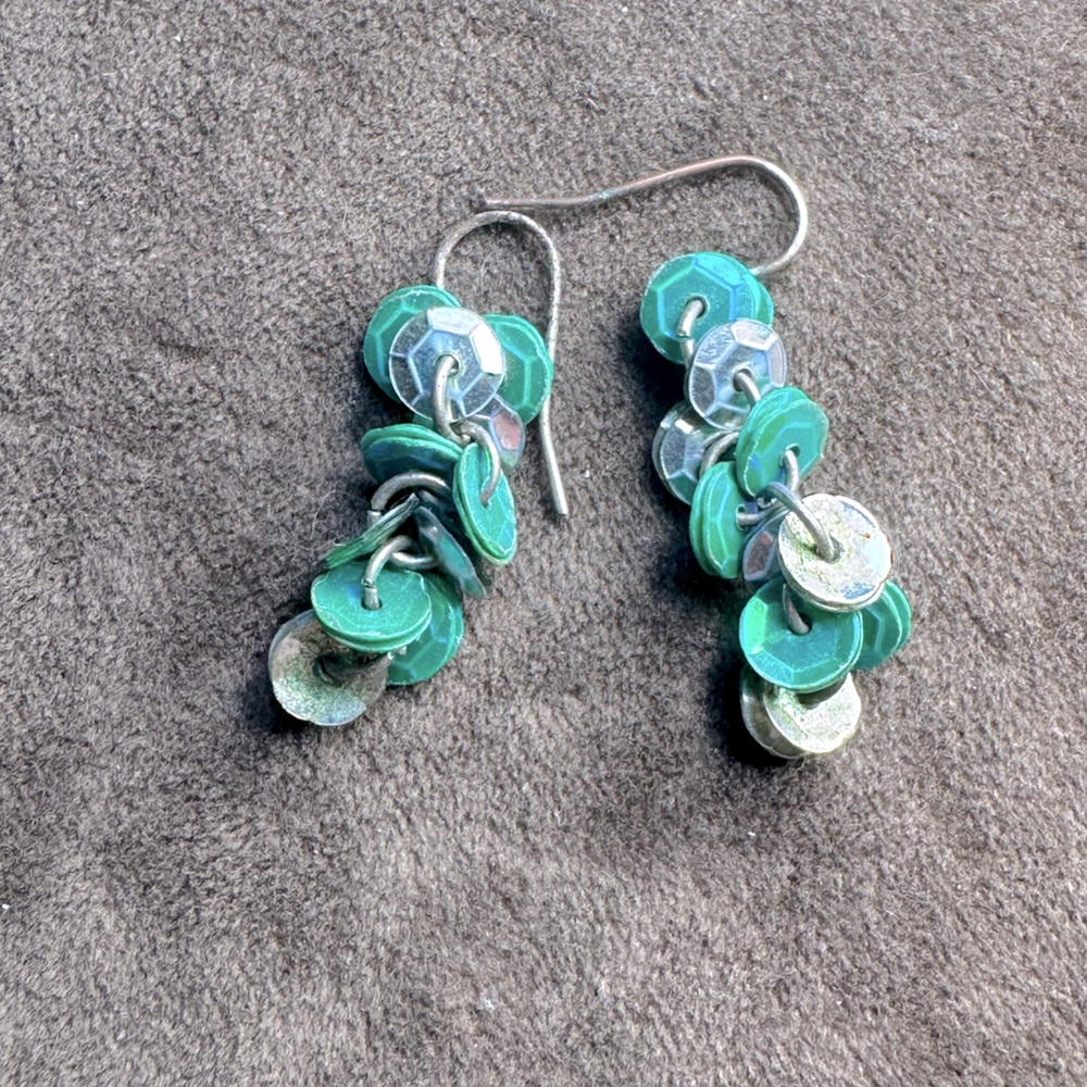 Green & Silver Earrings